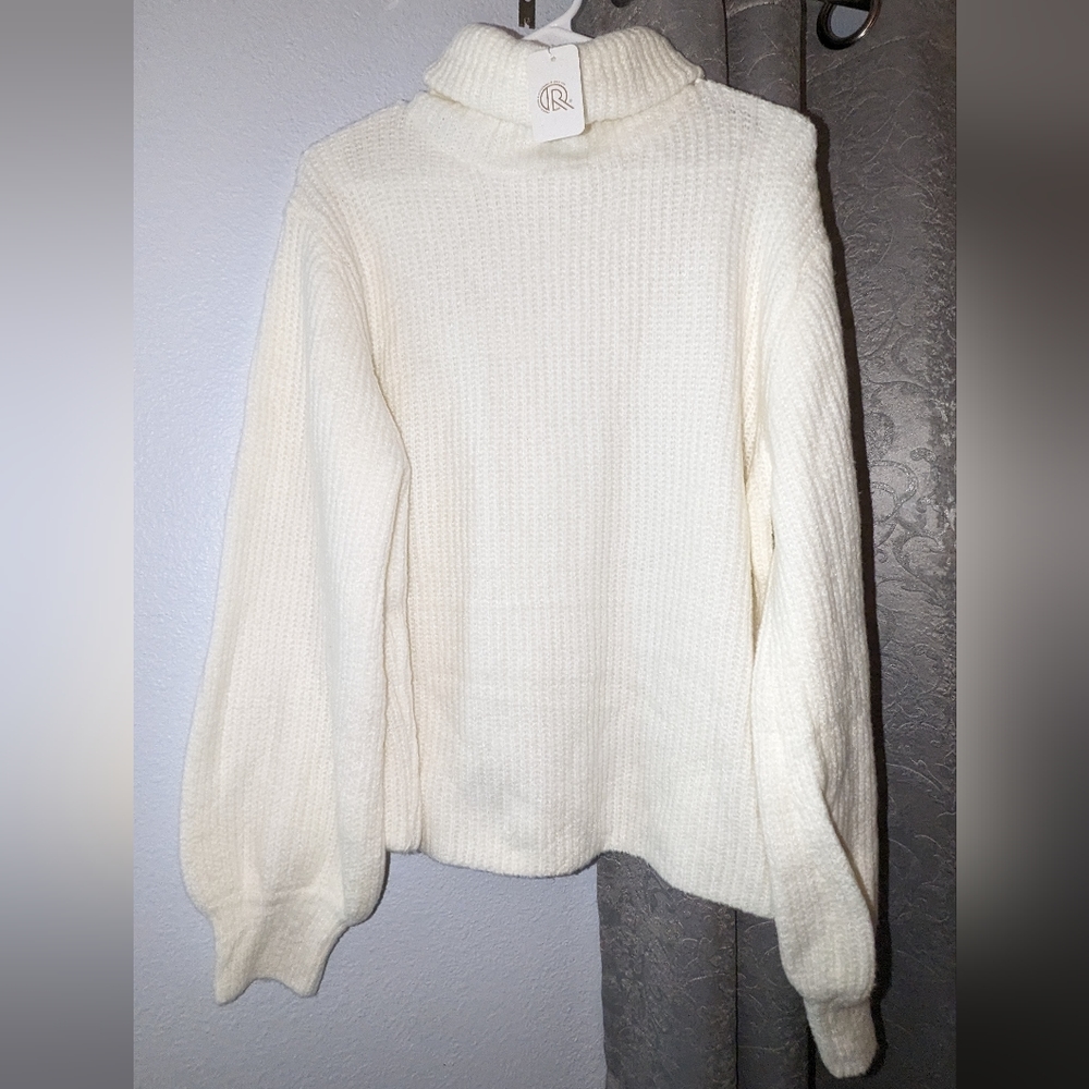 3/$30 R Collective R Fashion XL Cream Turtle Cowl Neck Long Sleeve Sweater Top